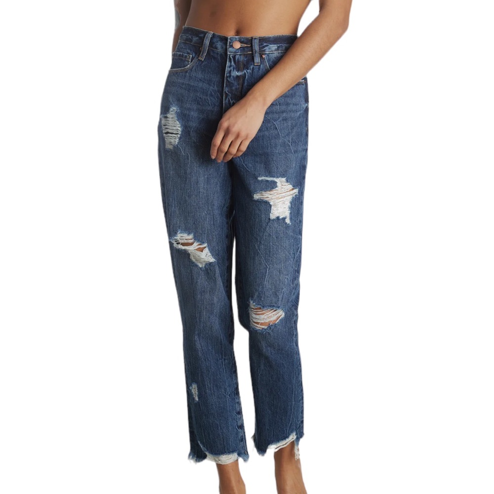 Blue Revival Monaco Blue Boyfriend Distressed Jeans